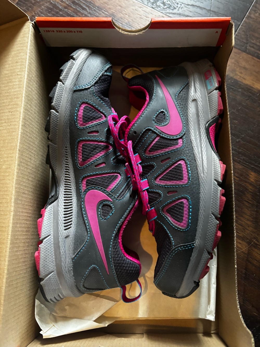 Nike Gray and Pink Women's Trail Running Sneakers